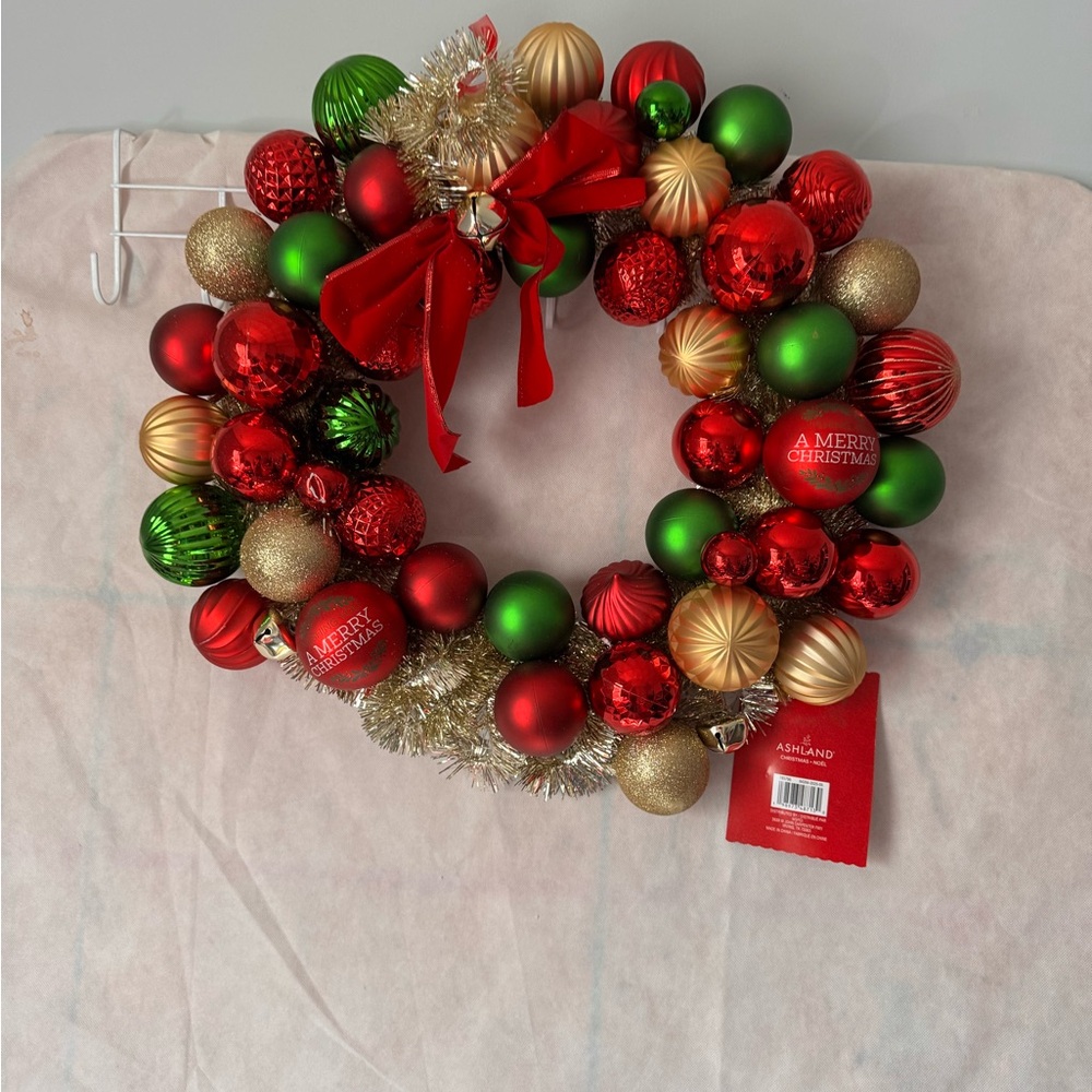 Ashland Red, Green, and Gold Holiday Wreath